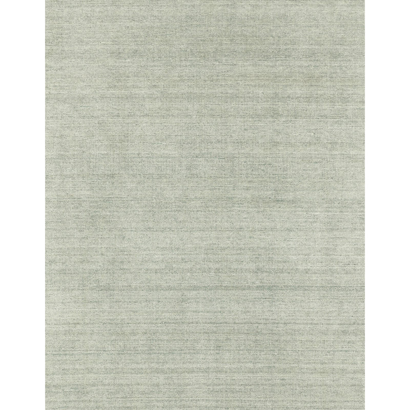 Hand-Loomed Cotton Area Rug in Light Green, Rectangle 12' x 15'