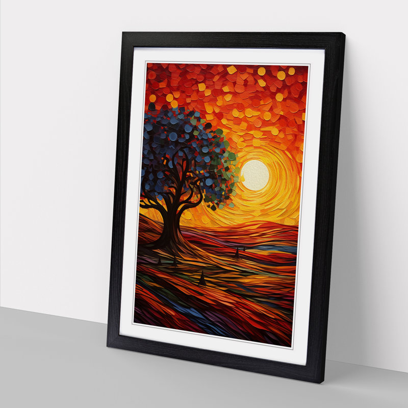 Sunset Orphism No.4 - Framed Print, Black, 34" H x 25" W x 2" D