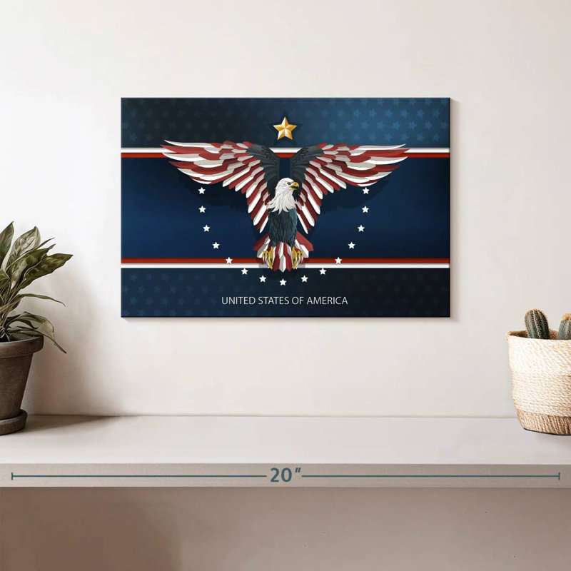 Aigle patriotique américain, H 8 po x l 12 po