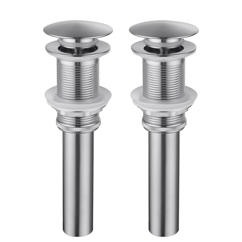 Bathroom Sink Pop Up Drain Without Overflow,Stainless Steel,Two Pieces, Brushed Nickel