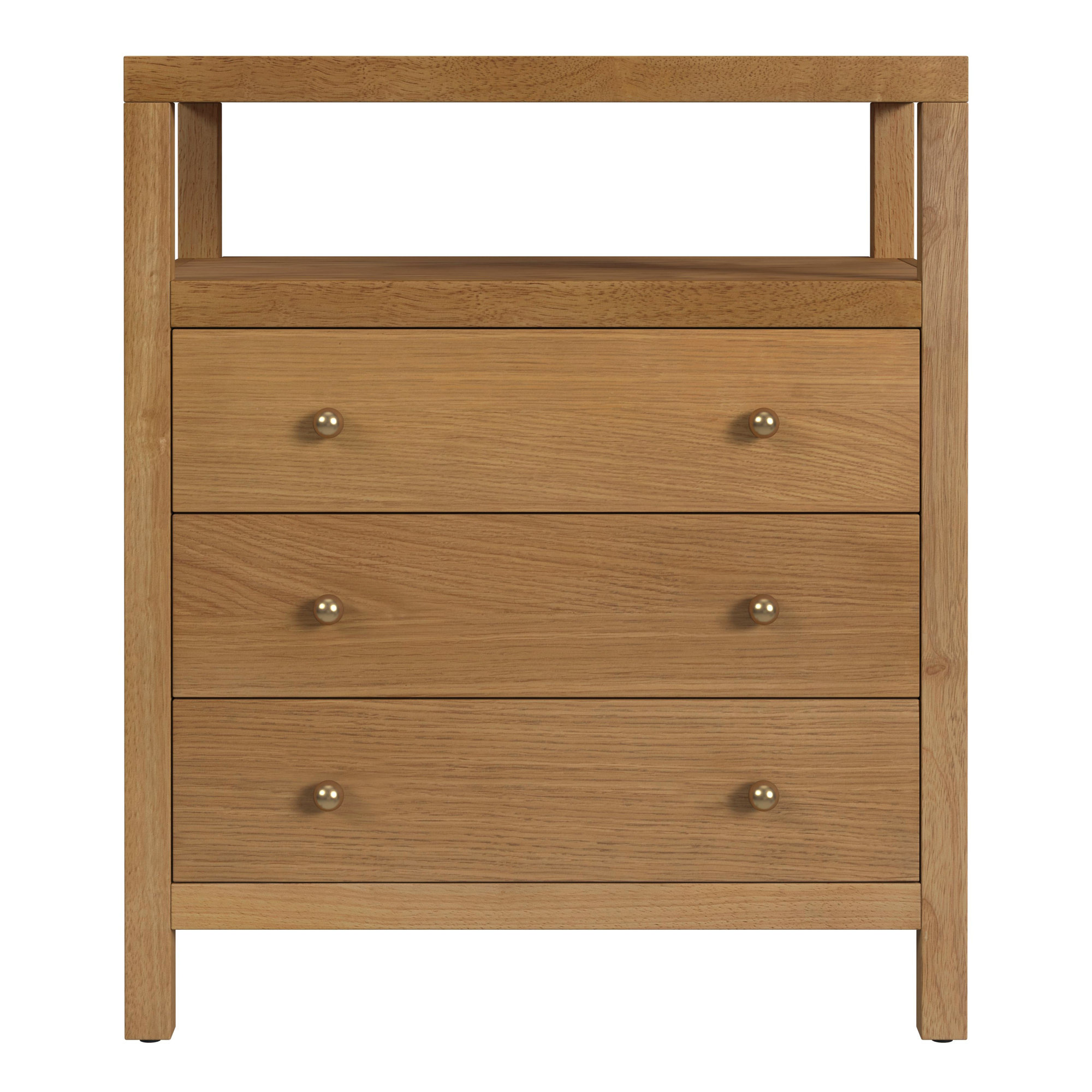 Celine 27" 3-Drawer Nightstand, Natural