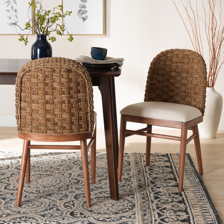 Dropship (Set Of 4pcs)Solid Wood Dining Chair Stylish And Durable Small  With Curved Backrest, PU+Foam Cushion, And Plastic Rattan Surface - Perfect  For Any Room Décor And Daily Use to Sell Online