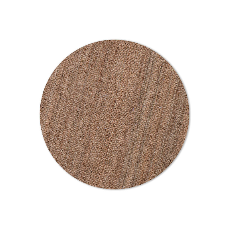 Heller Hand Woven Jute Eco-Friendly Solid Area Rugs - Round, Light Brown Color, Solid Pattern, High Pile, Natural Fiber, Outdoor Indoor