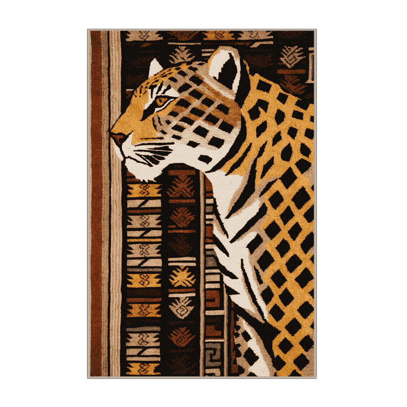 Washable Mexican Jaguar Big Cats Area Rug, Rectangle 3' x 5'
