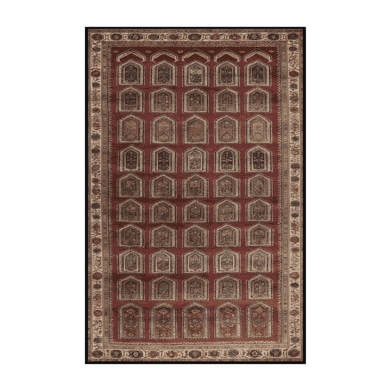 Tapis persan noir lavable à la machine, Rectangulaire 8 pi x 12 pi
