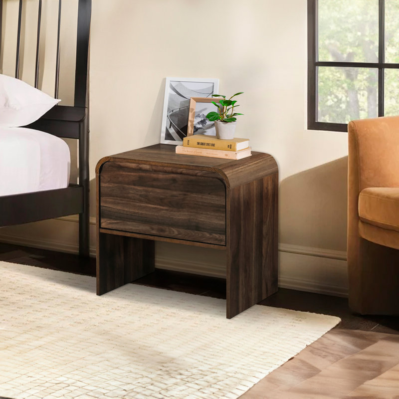 Donovan Wood End Table, Brown, 21.6" H x 21.6" W x 15.7" D
