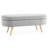 Grey Storage Bench, 43.5"X16"X16", With Precise Rubber Wood Legs - Footstool And Seat Oval Bench In Grey, Evident-342287729