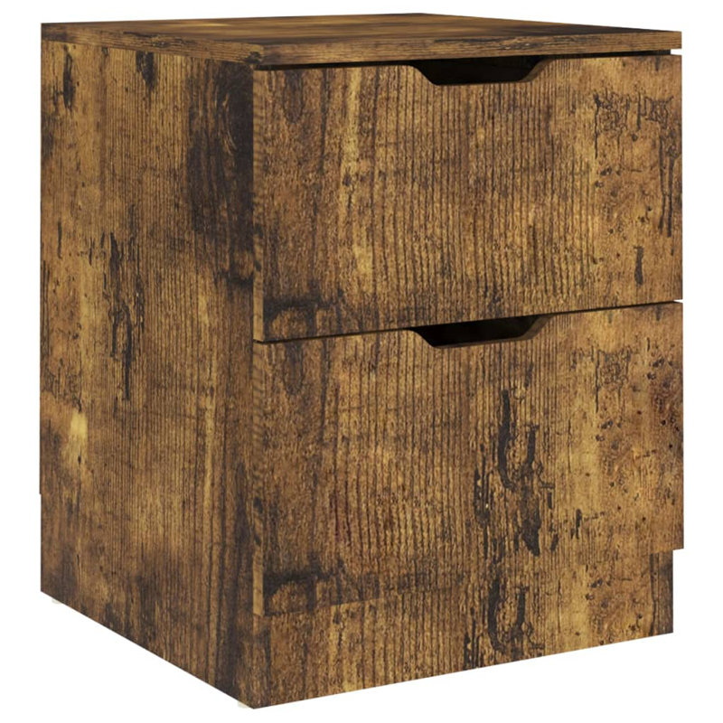 Side Table with Storage, Smoked Oak