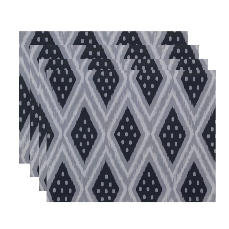 Ensemble de napperons 4 pièces Alfreda, Gris acier