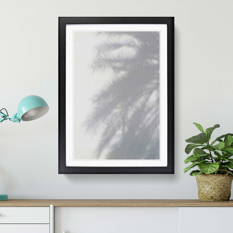 Shadows of the Palm Tree - Picture Frame Painting Print, Black Framed, 65cm H x 48cm W x 2cm D