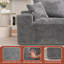 Canapé modulaire modulaire avec méridienne et canapé-lit, canapé Cloud surdimensionné pour 4 personnes, tissu chenille lavable avec coussins, canapé convertible en L sans assemblage pour le salon ou la chambre à coucher-922220331