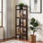 Macon Brown Freestanding Foldable Shelf with Narrow Tiers, 51.06'' H X 13.81'' W X 11.12'' D-437738527-437738520