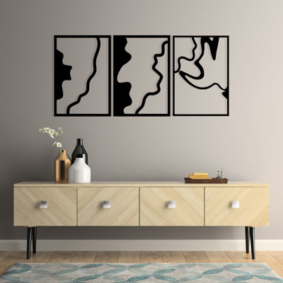 Stylish Decorative Metal Wall Accessory, Black, 47.2 x 21.5 inches | 100% Metal Construction with 0.05 inch Thickness | Perfect for Home Décor, Modern Aesthetic, and Unique Wall Art Feature