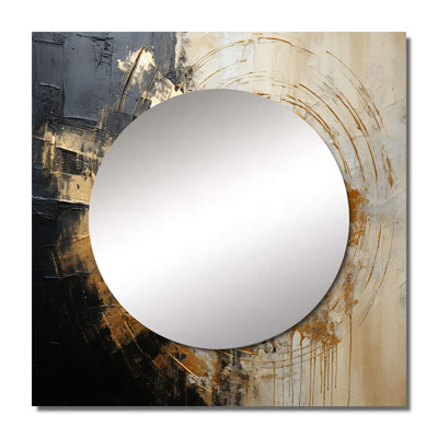 Kingsbridge - Minimalism Vortex Poteries Abstract Spirals Square Mirror Wall Decor For Bedroom