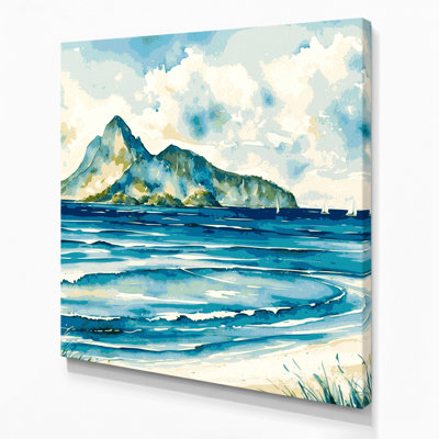 Cities British Virgin Islands Beige Canvas Wall Art