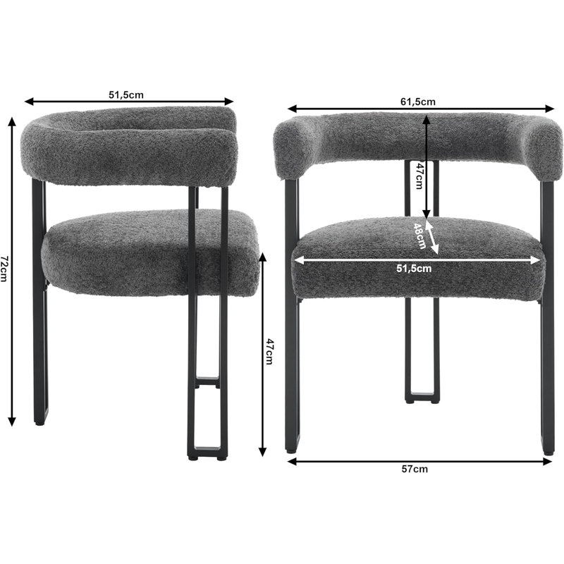 Dining Room Chair, Armrest Chair, Kitchen Chair, Dining Chair, Modern, Comfortable Armchair With Armrests, Design Chair For Dining Room, Living Room, Bedroom, Made Of Chenille Metal