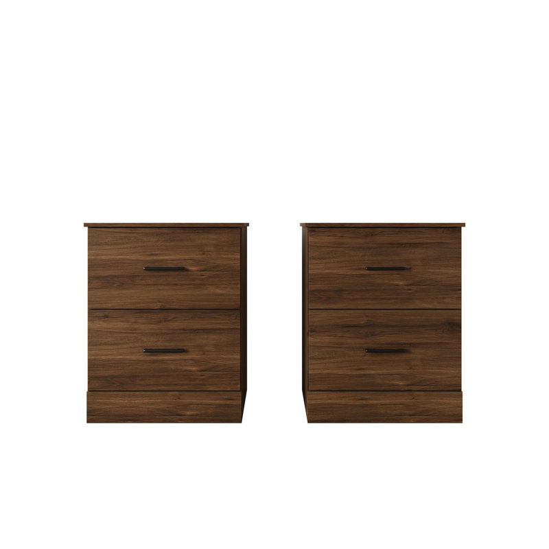 Meriden 2 Drawer Nightstand (Set Of 2), Brown