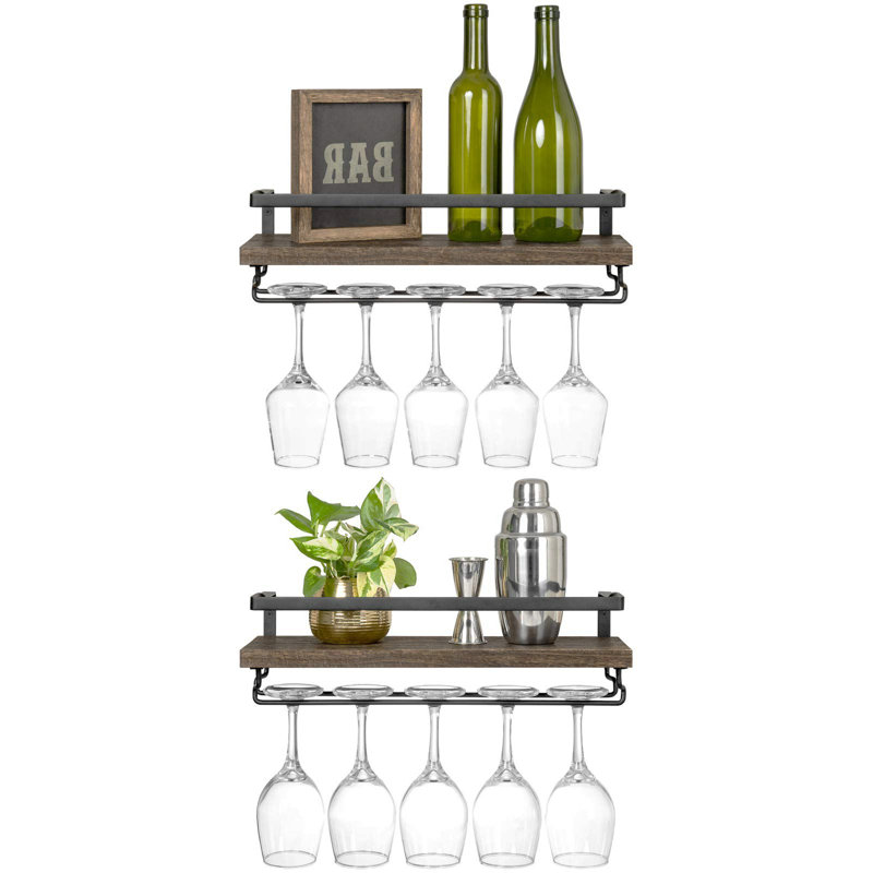 Alfhard Floor Wine Bottle Rack, Brown