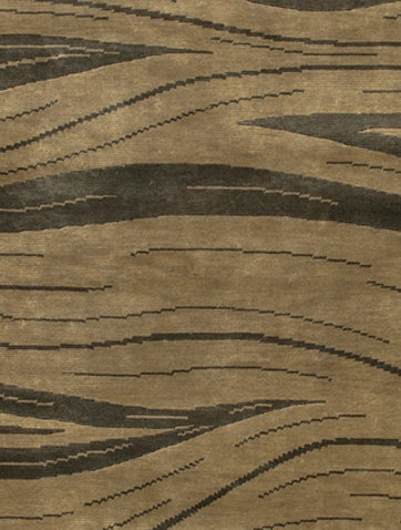 Aadi Abstract Hand-Knotted Brown/Tan Area Rug, Rectangle 2' x 3', Brown, Red, Orange