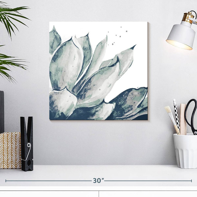 Harnek Blue Agave On White II, 16" H x 16" W