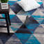 Tapis bleu / gris à motif géométrique Legrand-1814411701