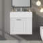 Meuble-lavabo flottant mural de 21,8 po avec lavabo, tiroir, tablette réglable et porte-papier hygiénique-116858744