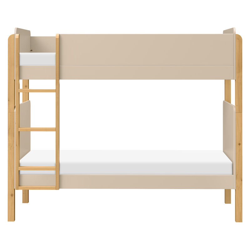 TipToe Twin Bunk Bed, Taupe/Honey