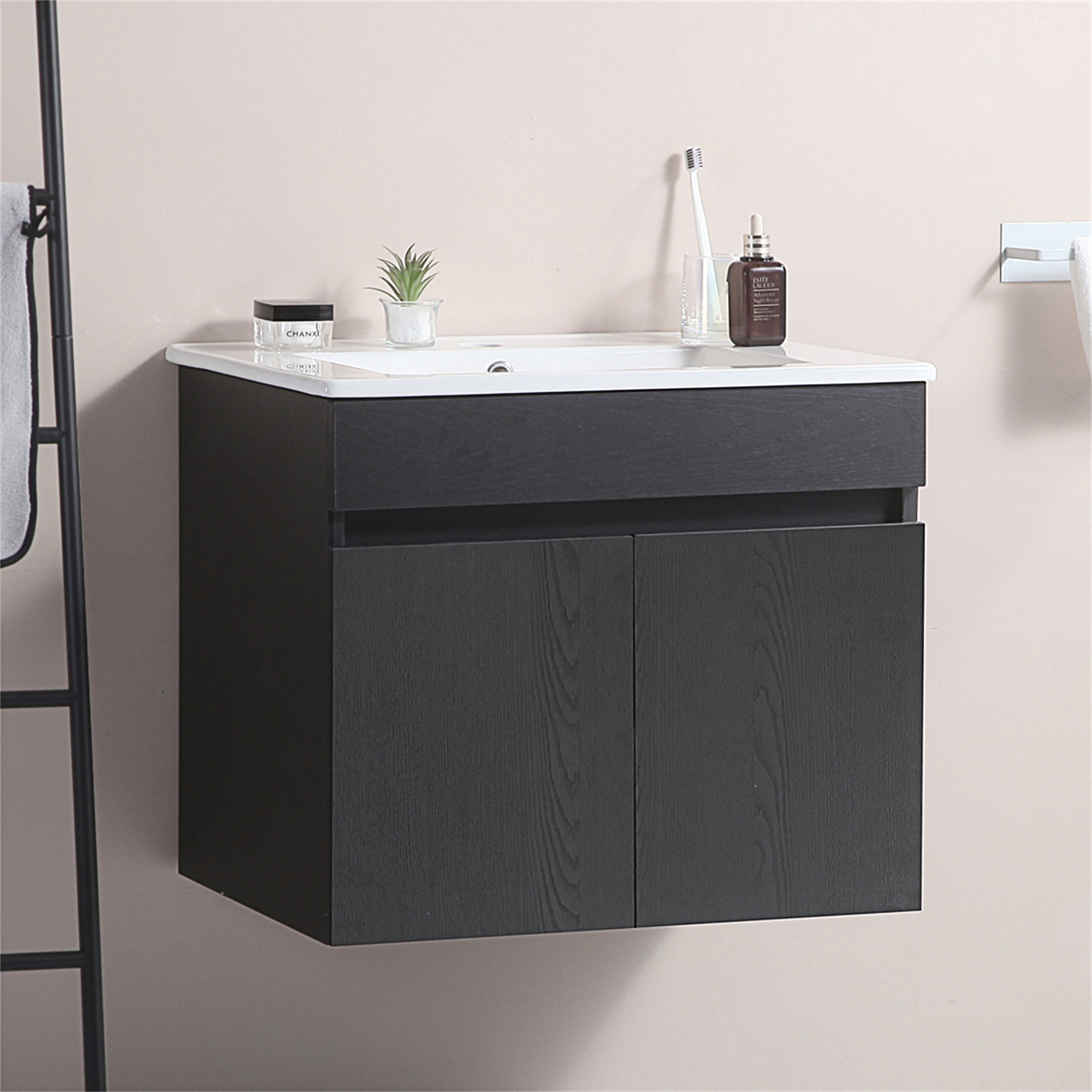 Hokku Designs Ribqah 23.62'' Single Bathroom Vanity with Solid Wood Top ...