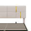 Grand lit plateforme avec conception rembourrée et mécanisme de rangement hydraulique-122526773