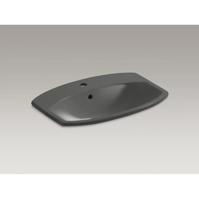 Cimarron Vitreous China Rectangular Drop-In Bathroom Sink with Overflow, Dune, 8" Centers
