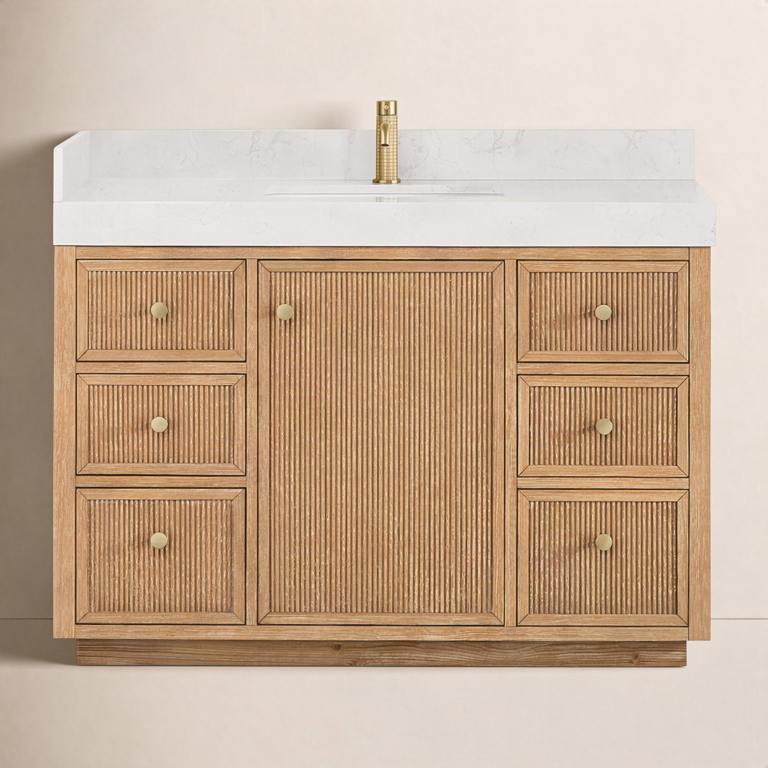 Thea 48" Single Bathroom Vanity, Fir Wood Brown