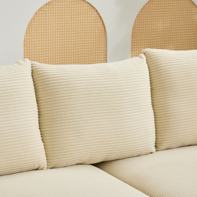 Canapé modulaire Dukinfield, Velours côtelé beige