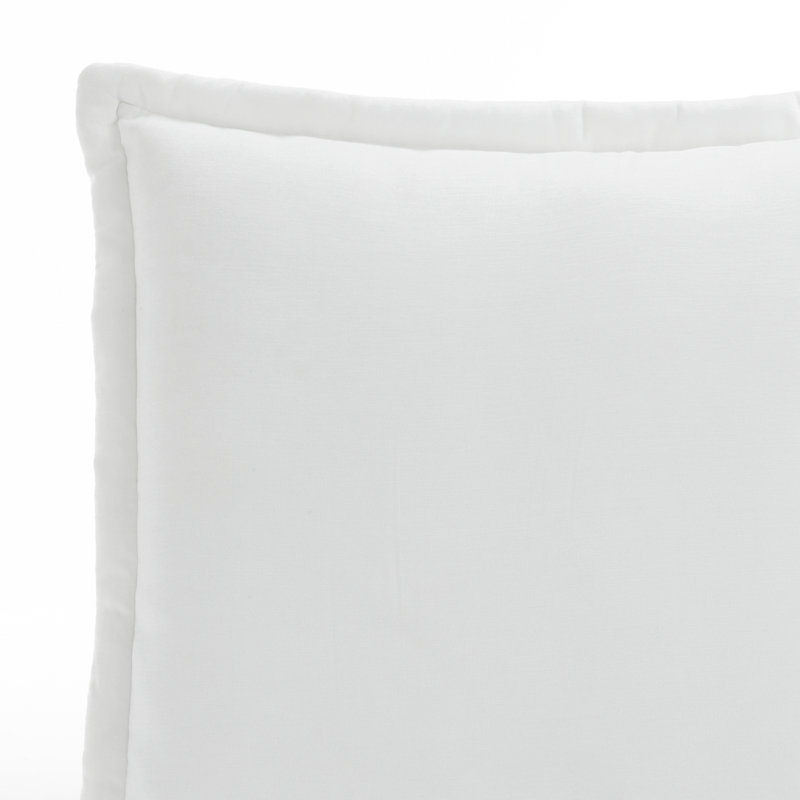 Repose-pieds rembourré carré en chenille beige avec surdimensionné coussin moelleux - entièrement comprimé, aucun assemblage requis