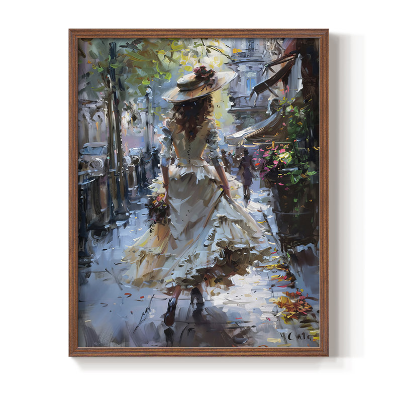 Série encadrée WOMEN DCxxvii - bois massif, H 21 po x l 17 po, Noyer