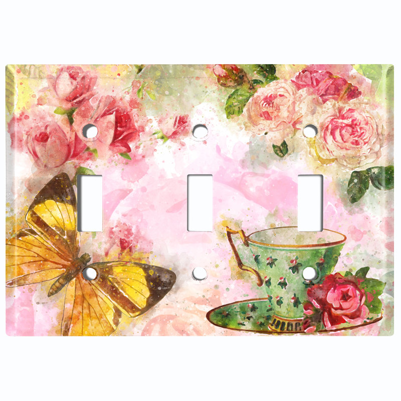 Patterned 3 - Gang Toggle Light Switch Standard Wall Plate