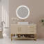 Meuble-lavabo moderne de 36 po avec lavabo vasque en céramique, armoire d'appoint dorée-1094507056