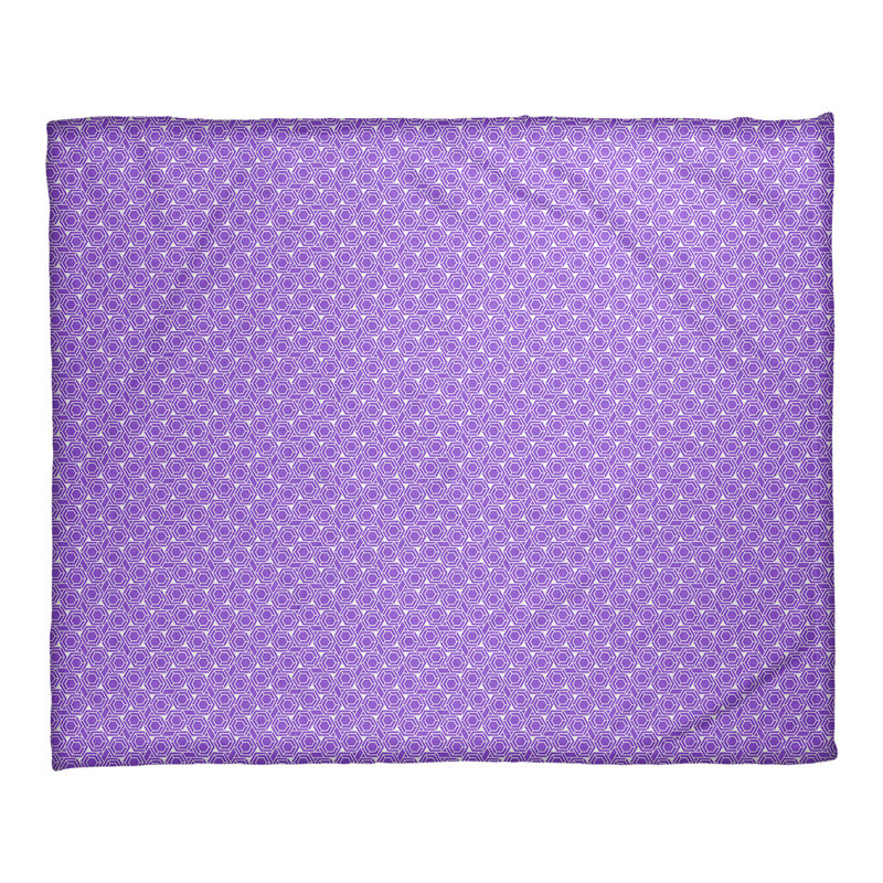 Couverture à treillis hexagonal Katelyn Elizabeth, l 52,5 po x L 62,5 po, Mauve / Blanc