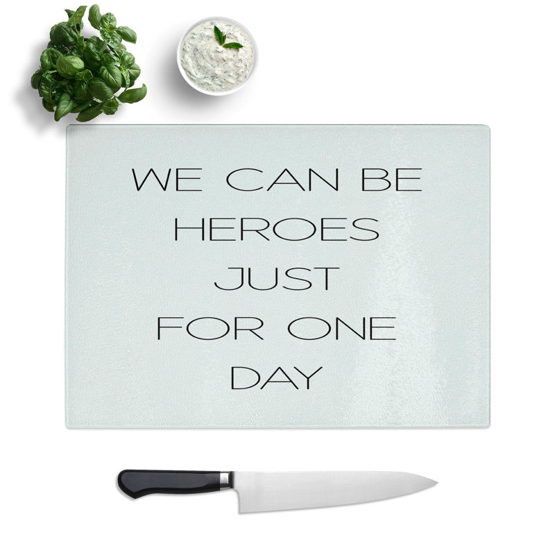 We Can Be Heroes Chopping Board, 28.5cm W x 39cm L