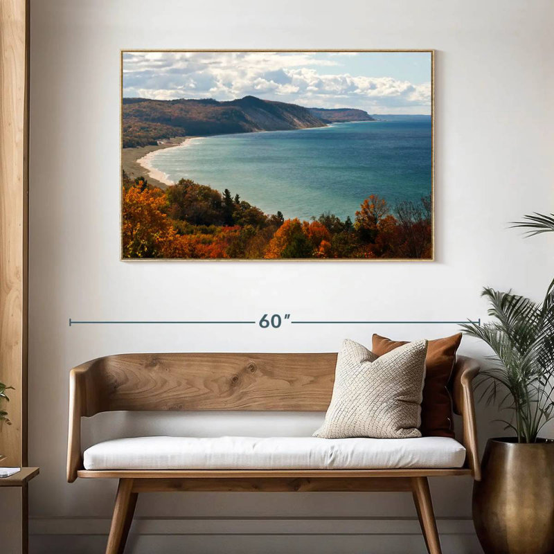 Dunes du lac Michigan, Cadre flottant en bois naturel, 25 po x 17 po