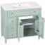 Meuble-lavabo de 36 po avec lavabo, tiroir escamotable, portes et tiroirs à fermeture en douceur-129865368