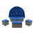 Coussin bleu / cadre gris est en rupture de stock