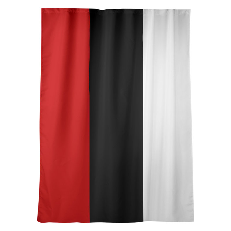 Mississippi Rebellion Sateen Room Darkening Curtain Single Panel, Red/ Black"