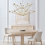 Sean Lavin Lassell two tier extra large chandelier in natural brass finish with crystal glass shades-1822544068