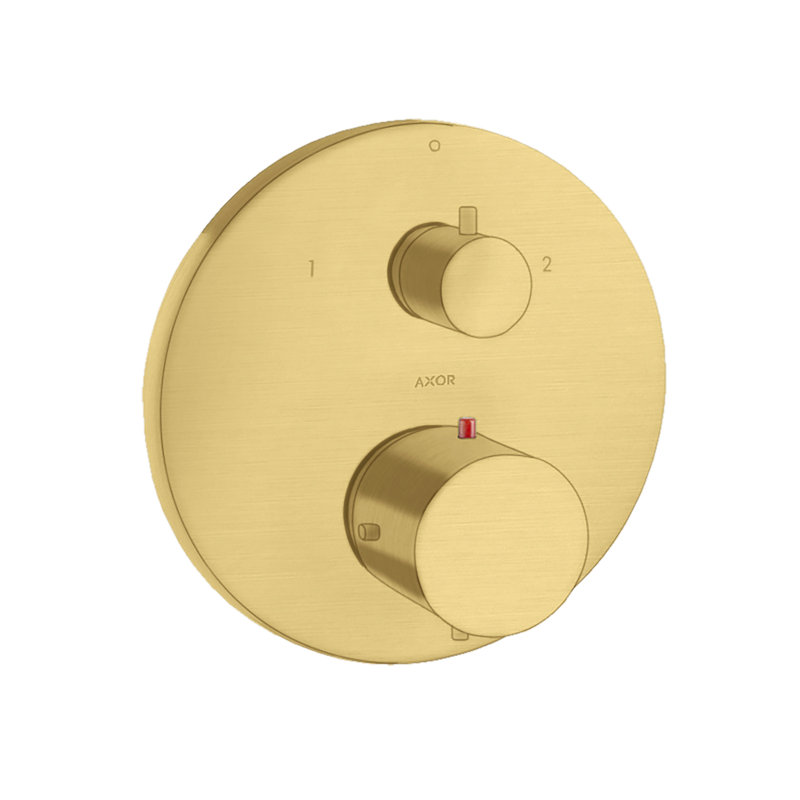 Starck Trim Thermostatic with Volume Control and Diverter, Brushed Gold Optic