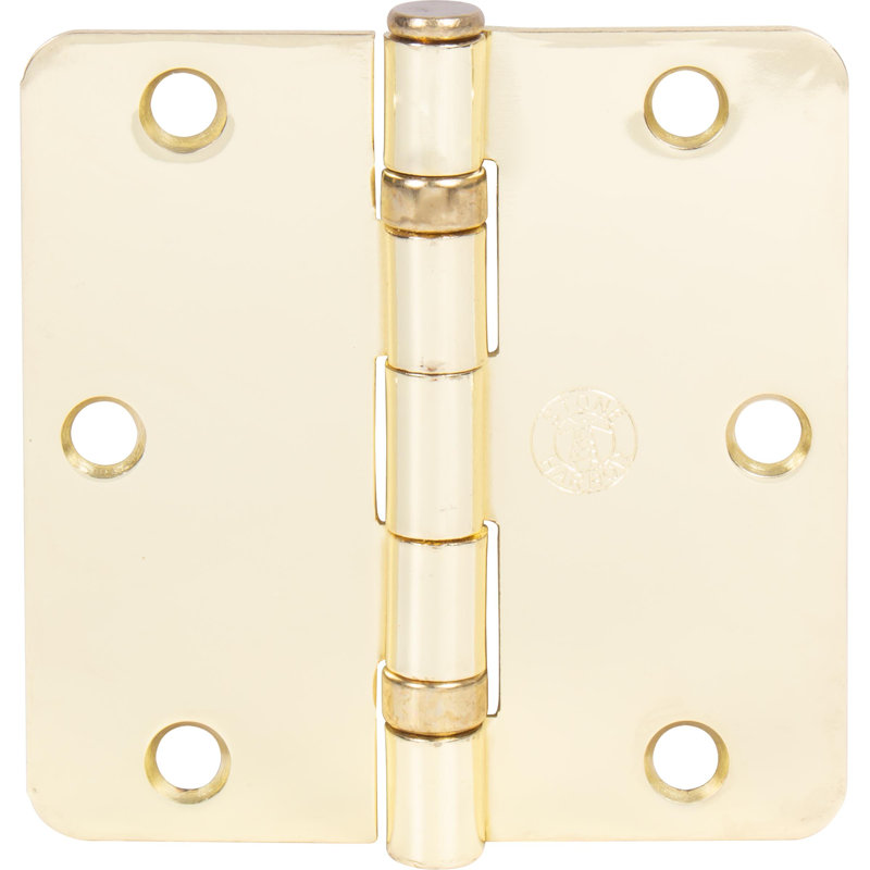 Charnières de porte à roulement à billes 3-1 / 2 ", angle de rayon de 1/4", Laiton poli