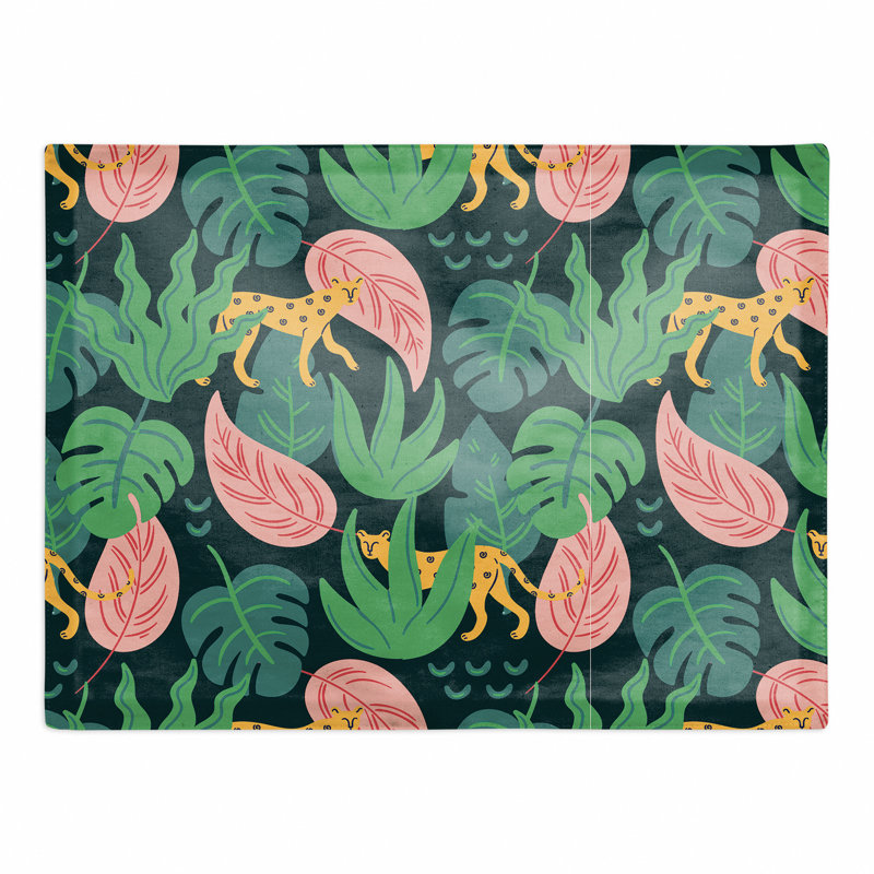 Napperon en coton 14 "Tropical Cheetahs