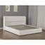 Très grand cadre de lit blanc très grand, rembourré avec tête de lit et pieds en métal, aucun sommier nécessaire. Côtés arrières rembourrés en mousse confortables, tissu de peau, accoudoirs garnis de têtes de clou à oreilles modernes,
