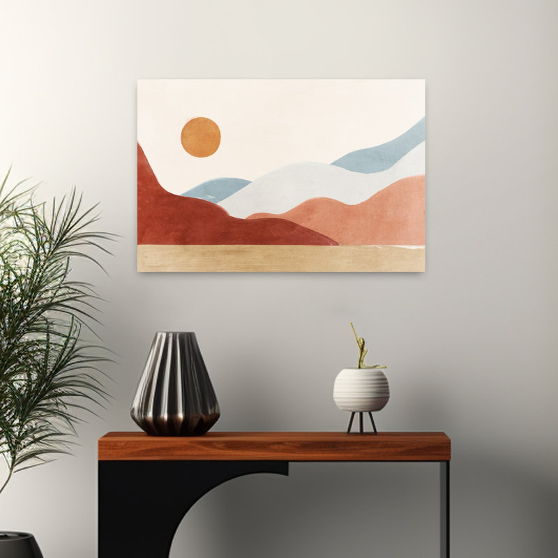 Perdus dans les rêves, art géométrique minimaliste, paysage naturel, H 16 po x l 24 po