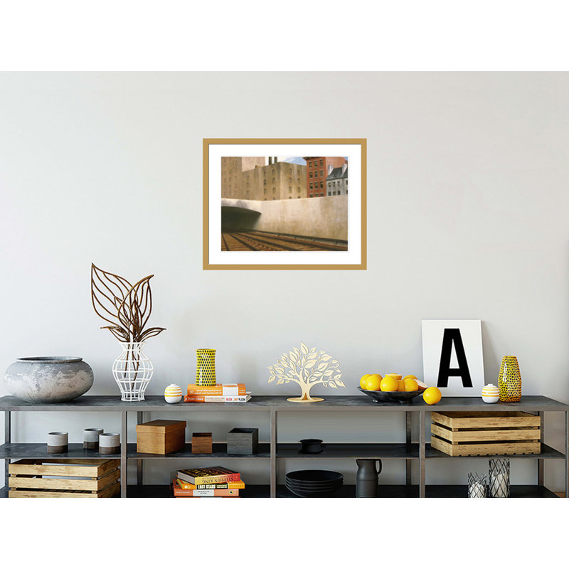 «Approche de la ville» par Edward Hopper, impression giclée sur cadre, H 23,5 po x l 29,28 po