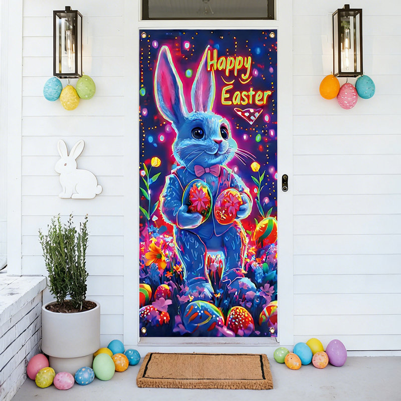 Kbndieu Easter Door Curtain Party Decorations